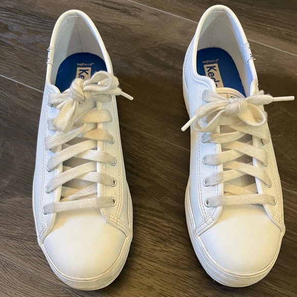 Keds Triple Kick White Leather Sneakers -8 - Picture 3 of 6